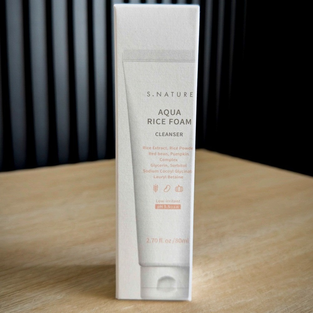S.NATURE Aqua Rice Foam Cleanser 80ml Vegan Low pH K-Beauty KCON 2026